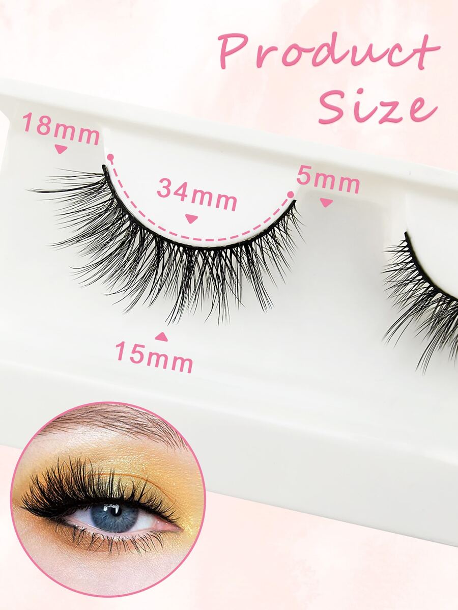 Shein 5 Pairs Lashes Cat Eye Look Eyelashes Volumized