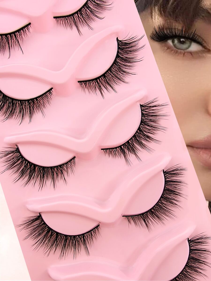 Shein 5 Pairs Lashes Cat Eye Look Eyelashes Volumized