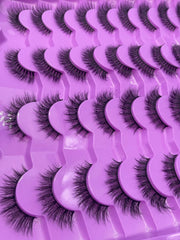 Shein 20 Pairs Beige Crystal Eyelashes