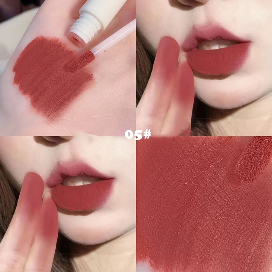 MAGIC CASA 6pcs Panda Lip Glaze Matte Velvety Long-lasting Lipstick