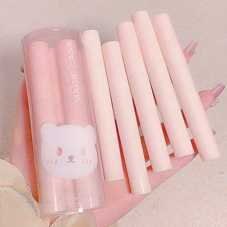 SheIn Magic Casa Bear Print Lip Gloss Liquid Lipstick Set 6