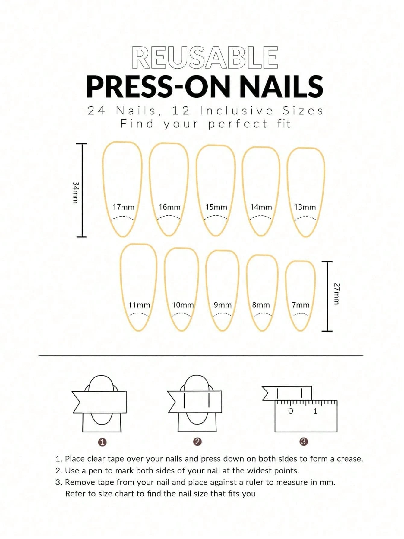 Shein 24 pieces of flame-themed stiletto nails with a white letter design