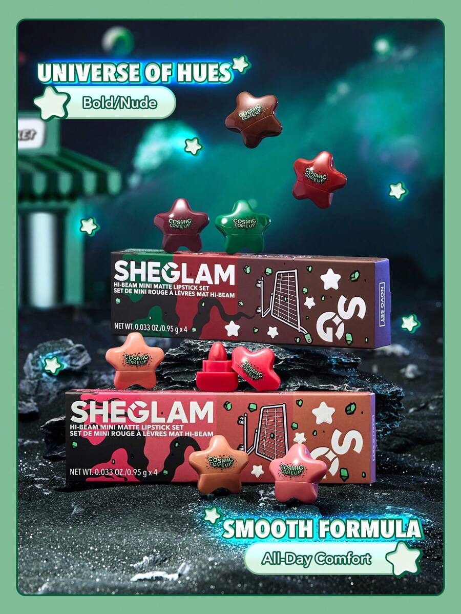 مجموعة أحمر الشفاه SHEGLAM هاي-بيم الصغيرة - مجموعة ستيلا 4 في 1