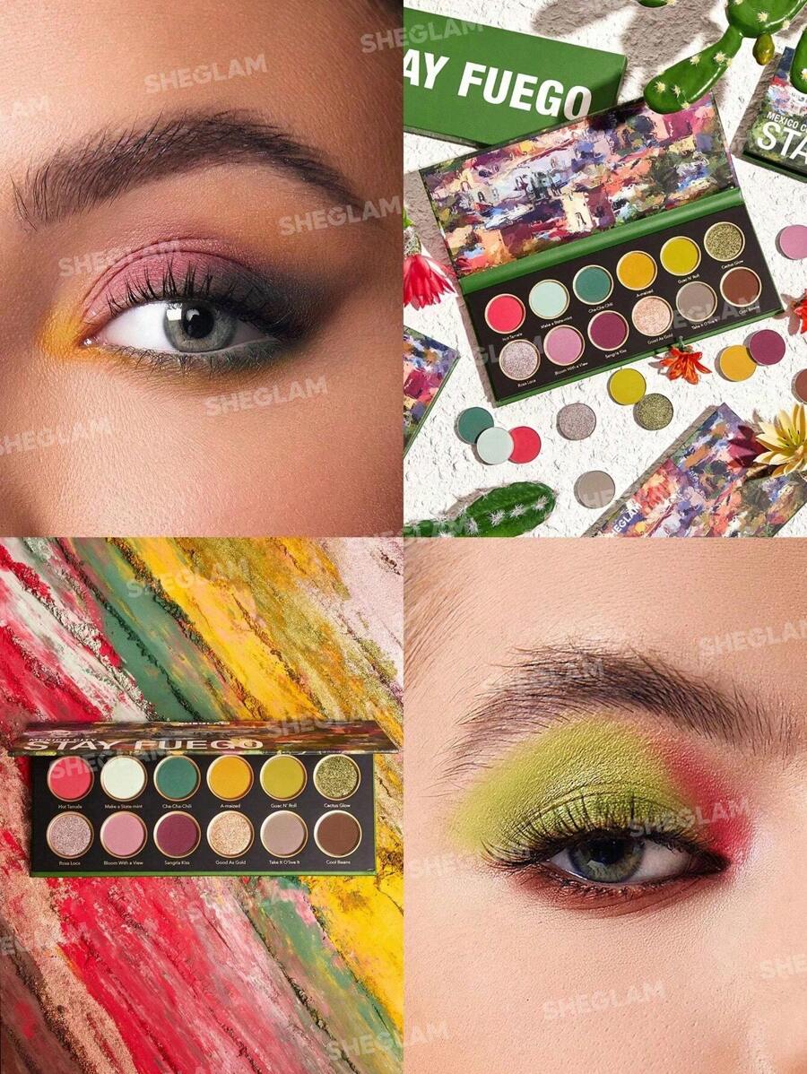 SHEGLAM Stay Fuego  Mexico Palette Eyeshadow 12-Clolor Shimmer