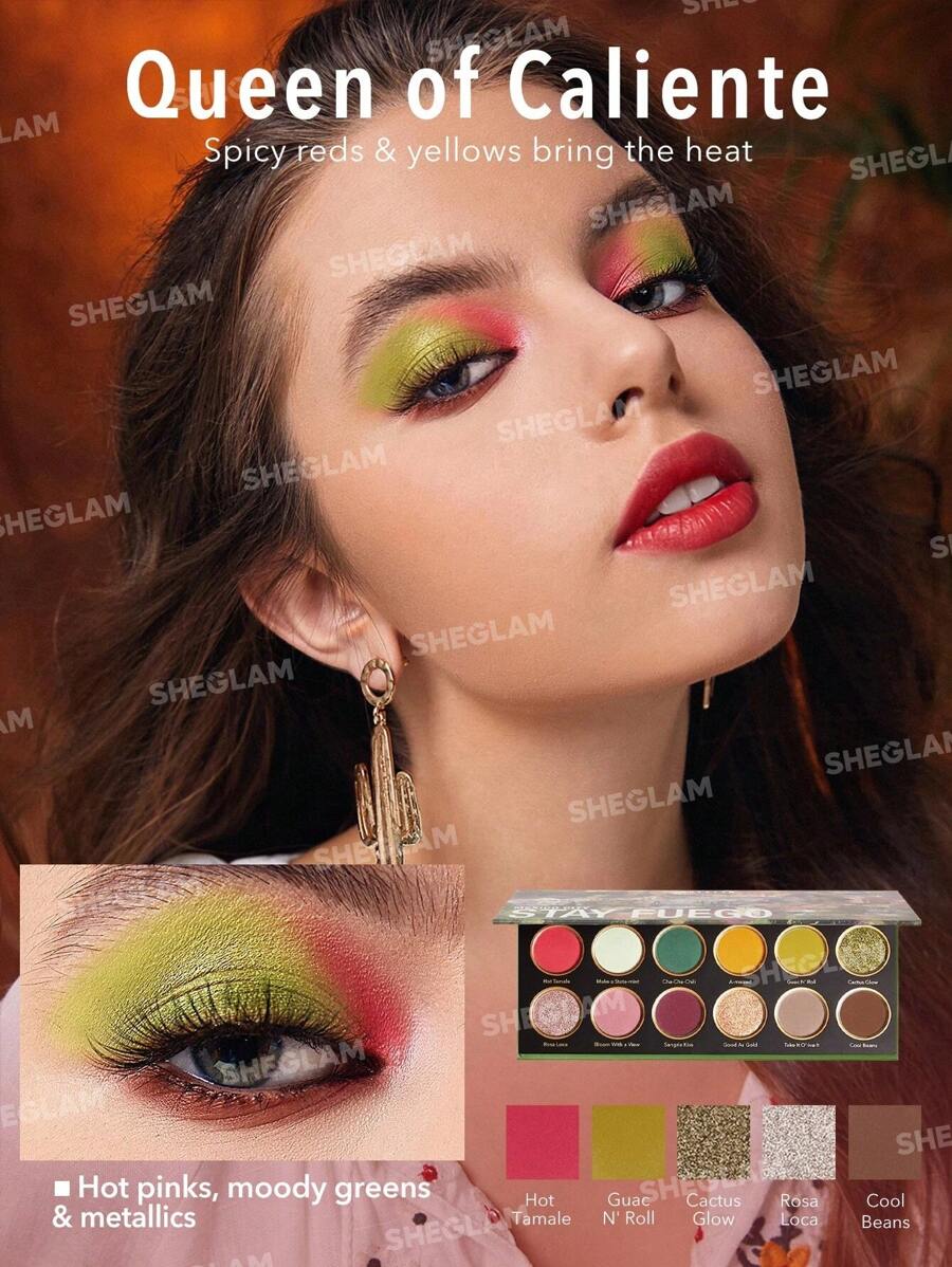 SHEGLAM Stay Fuego  Mexico Palette Eyeshadow 12-Clolor Shimmer