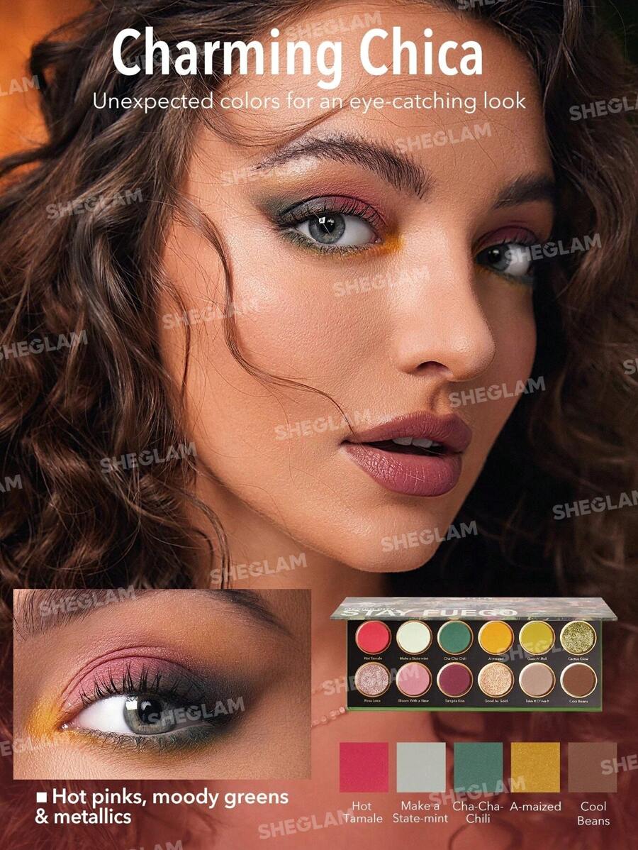 SHEGLAM Stay Fuego  Mexico Palette Eyeshadow 12-Clolor Shimmer