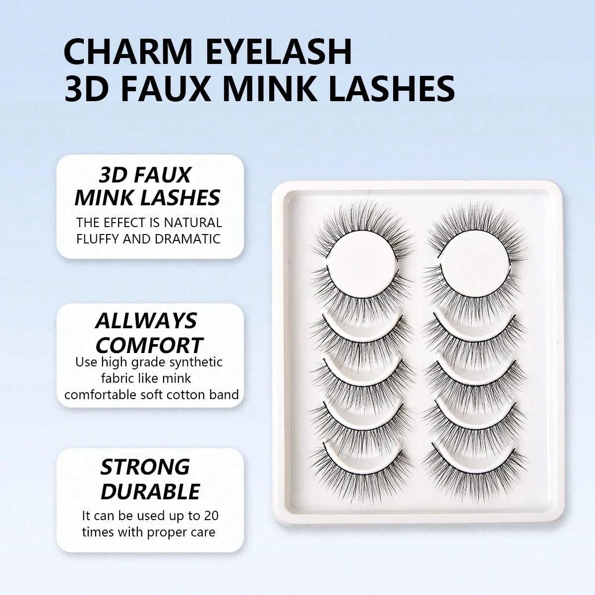 Shein 6 Pairs 3D Faux Mink Lashes