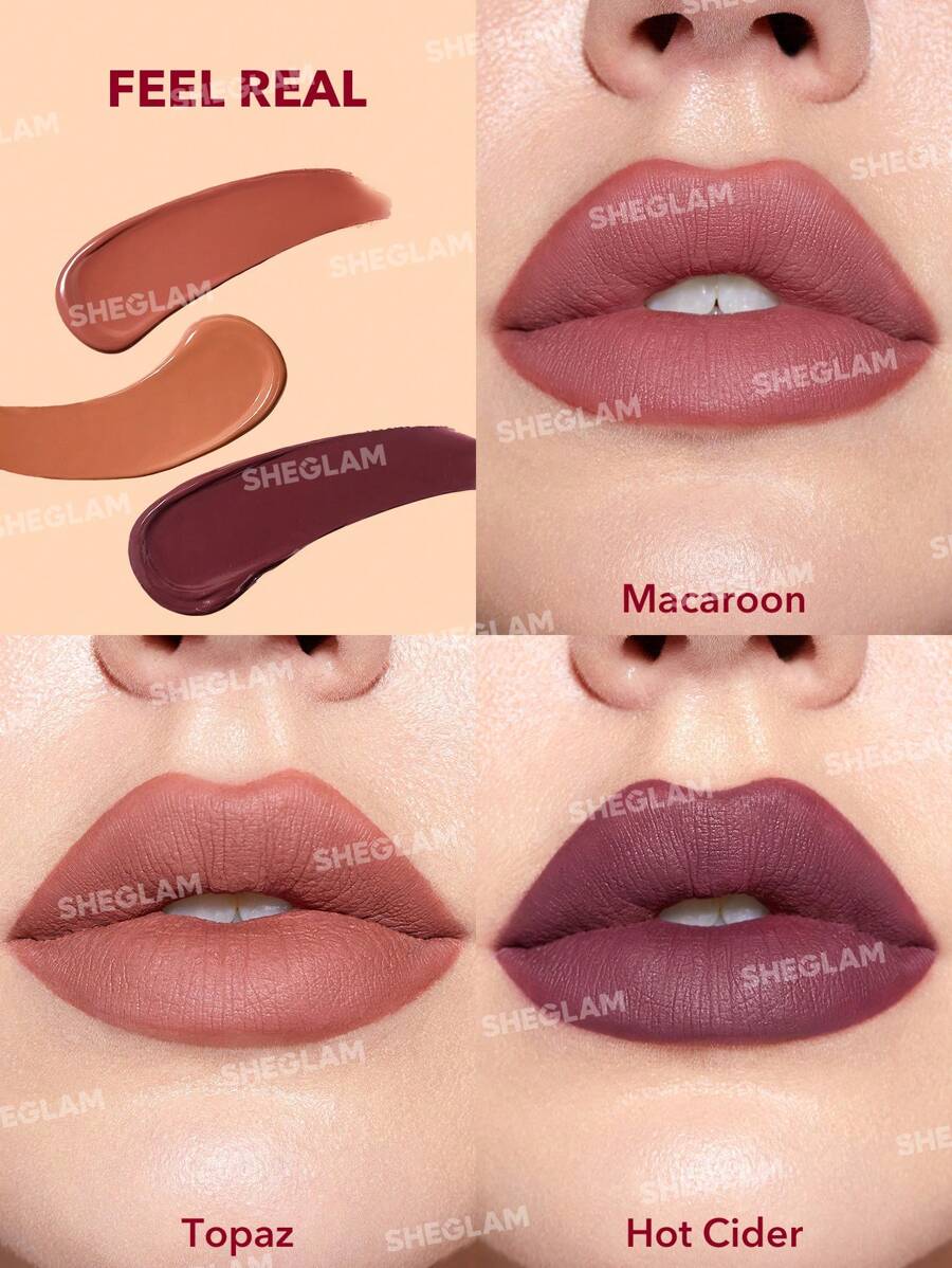 Sheglam Allure Mini 3 Piece Liquid Lipstick Set - Feel Real