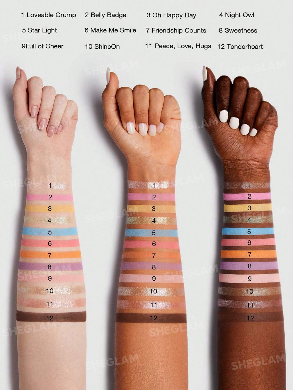 sheglam share your care palette 12color