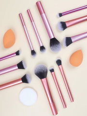 Shein 12Pcs multi functional makeup brush set and 3 makeup sponge