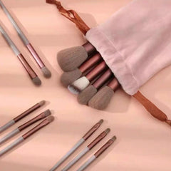 Shein 13 piece coffee brown makeup brush set