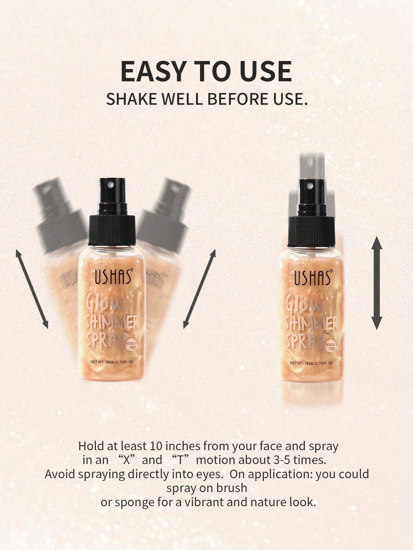 Shein Highlight USHAS Glow Shimmer spray For Full Body