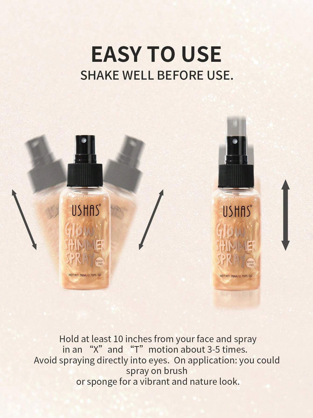 Shein Highlight USHAS Glow Shimmer spray For Full Body