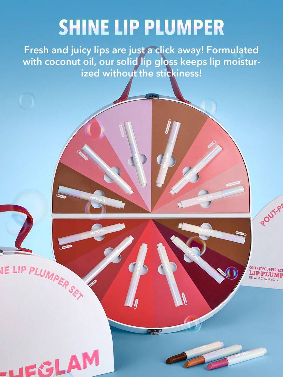 SHEGLAM Pout-Perfect Shine Lip Plumper Set 12 Pcs