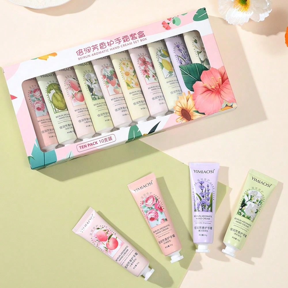 Shein10pcs/Box Floral & Fruity Hand Cream Gift Set Moisturizing