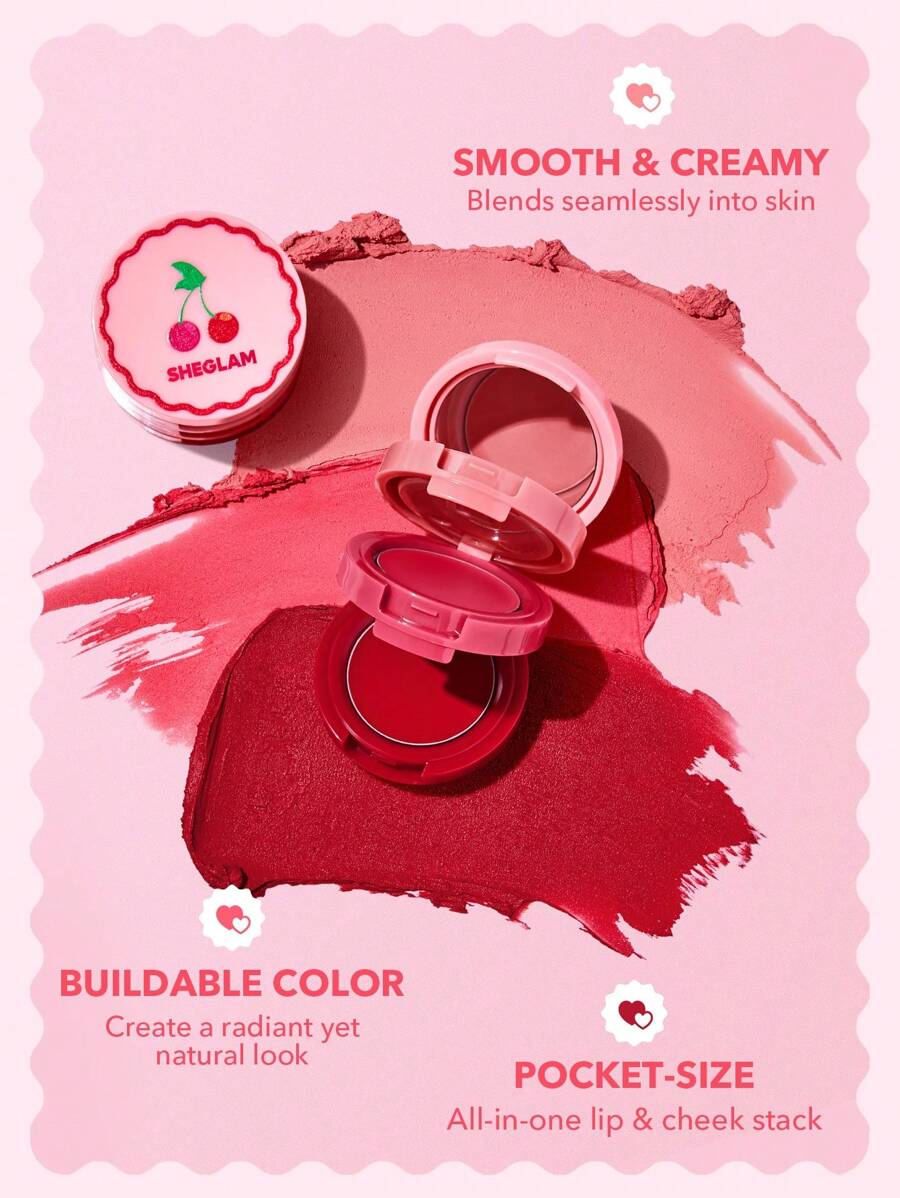 SHEGLAM Very Cherry Cheek and Lip Cream Stack