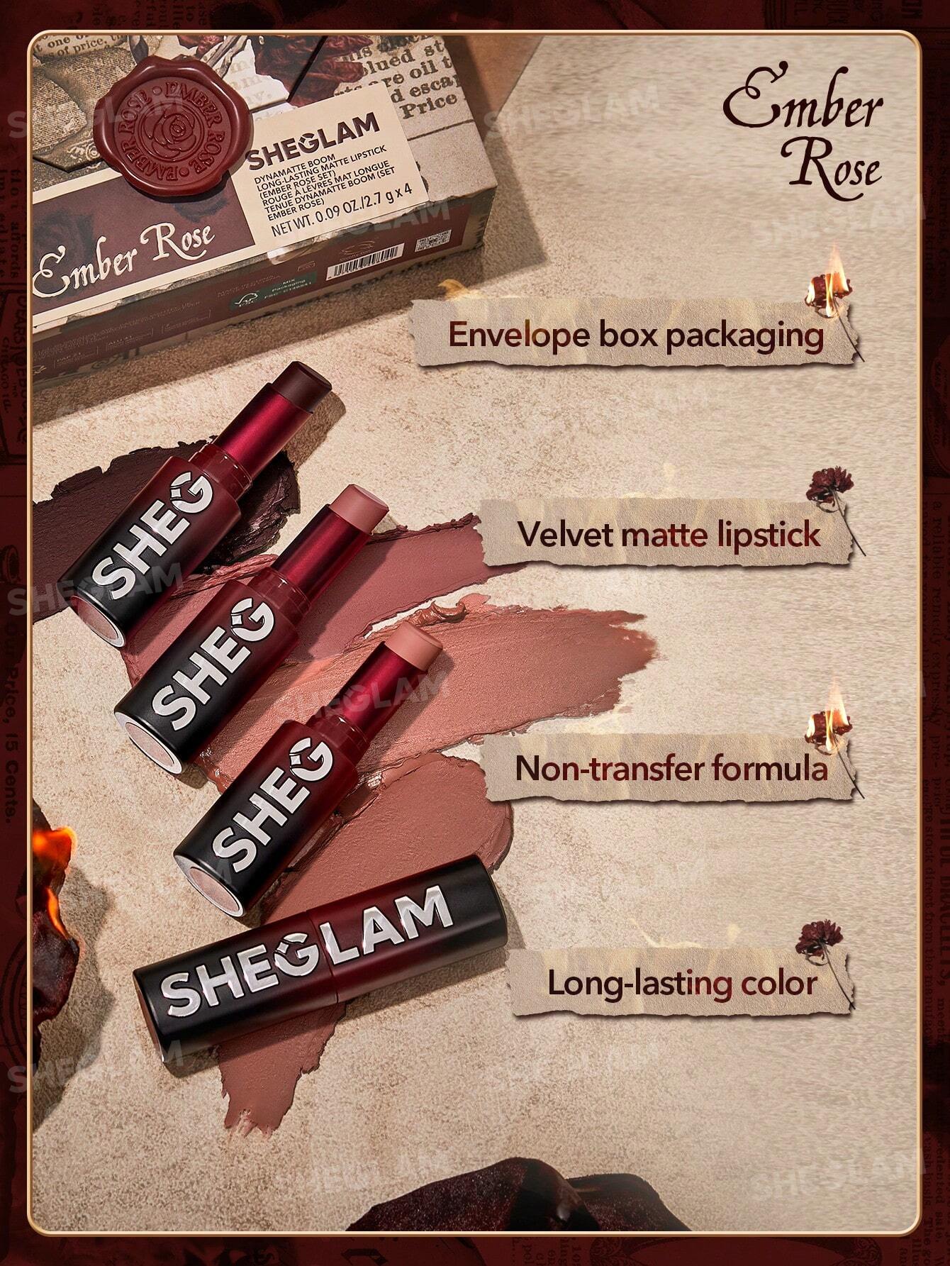 Sheglam Ember Rose Set Dynamatte Boom Long Lasting 4 Pcs