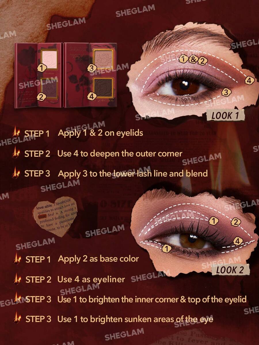 SHEGLAM Ember Rose Burning Devotion Color Palette Multicolor