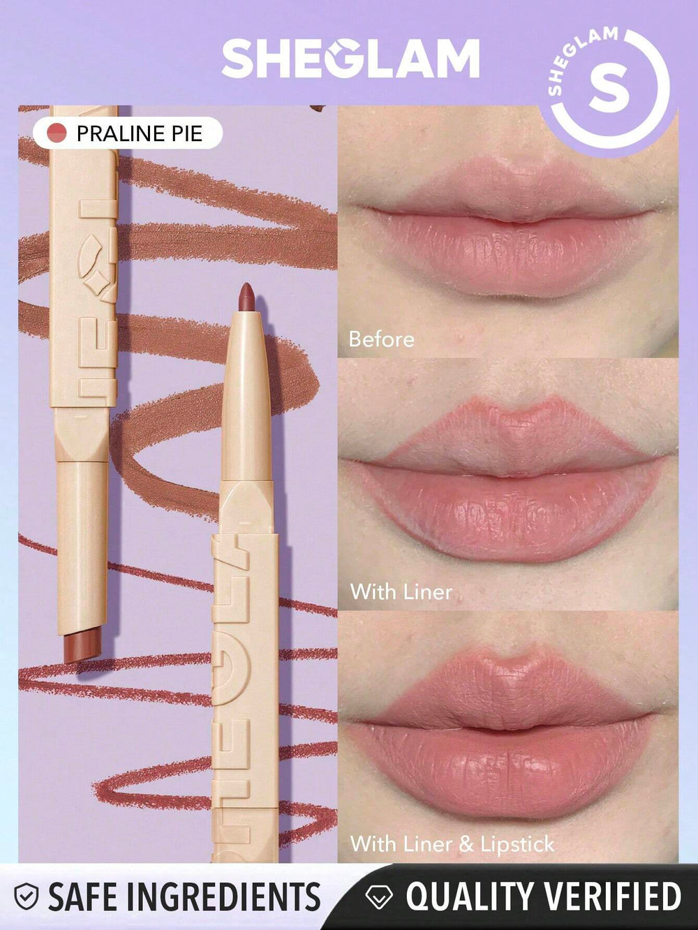 Sheglam Glam 101 Lipstick and Liner Duo