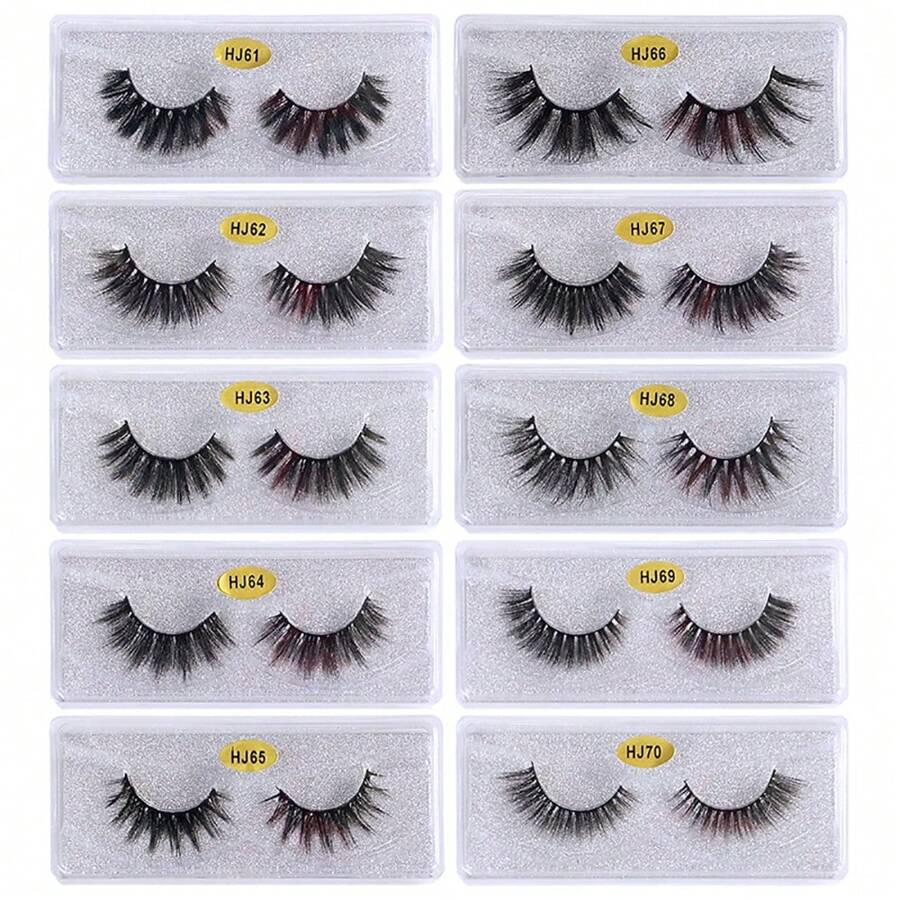 Shein 10 Pairs Lashes Bulk Wholesale 3d Mink Lashes Natural