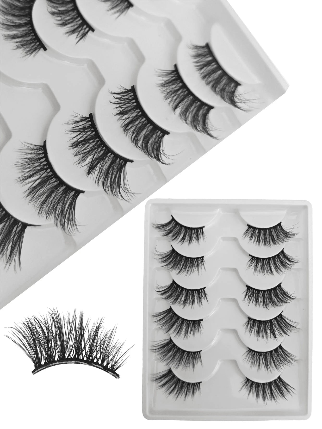shein 6 pairs Set Cat Eye Style Natural Short