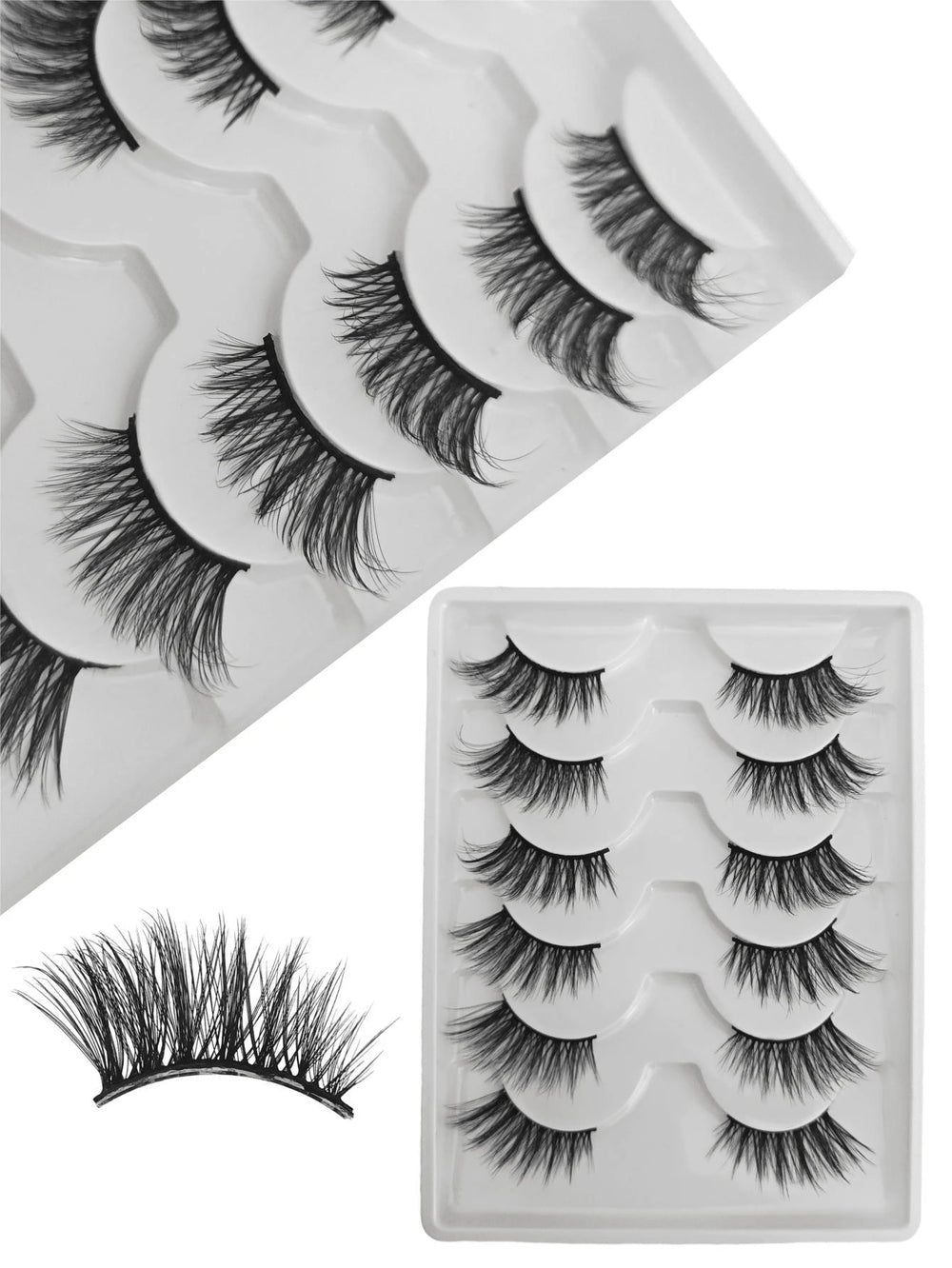 shein 6 pairs Set Cat Eye Style Natural Short