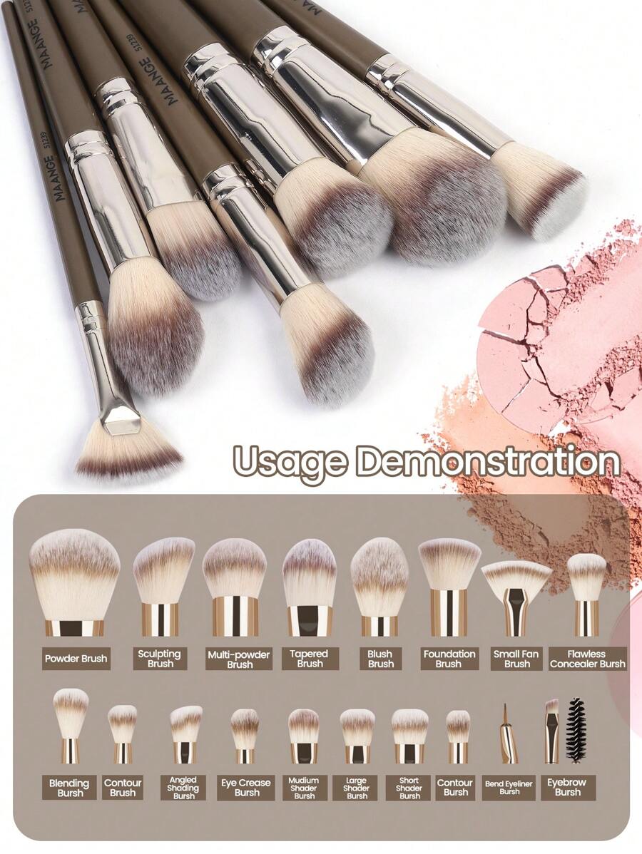 Shein Maange Pro Makeup Brush Set 18 Pieces
