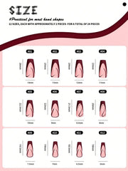 Shein Brown Flame Wave Nail Art 24 Pieces