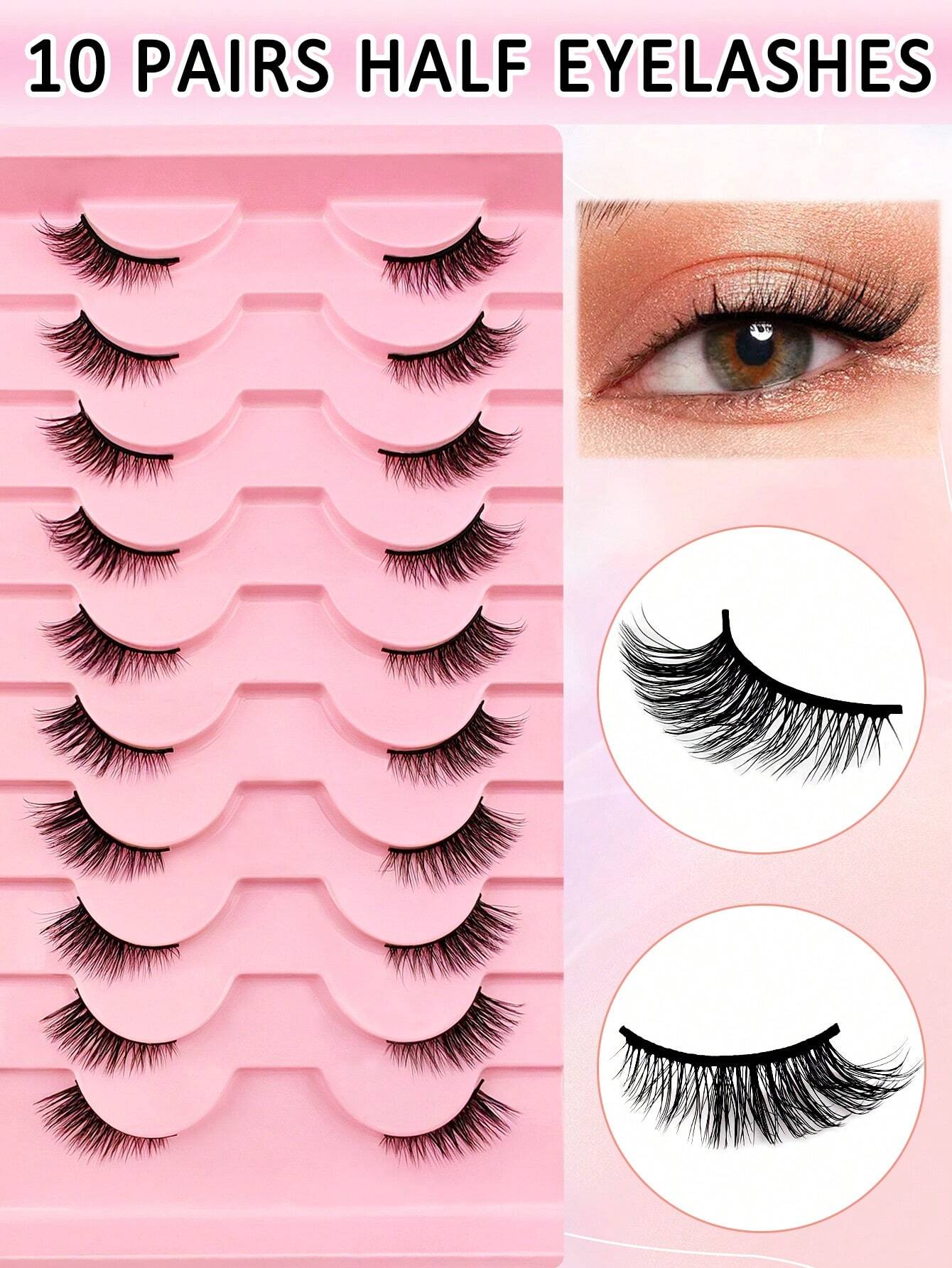Shein 10 pairs of natural-looking crisscross cat