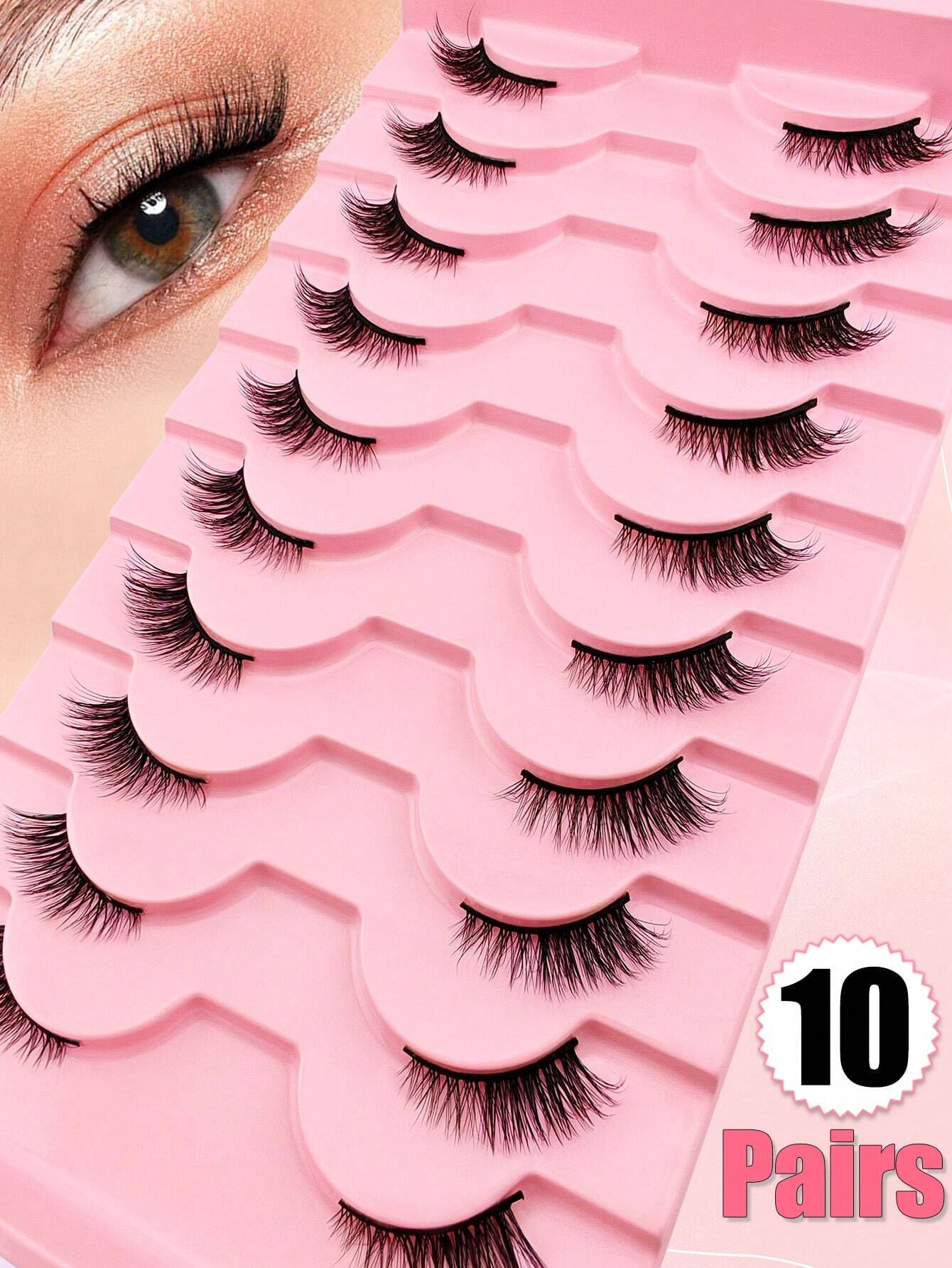 Shein 10 pairs of natural-looking crisscross cat