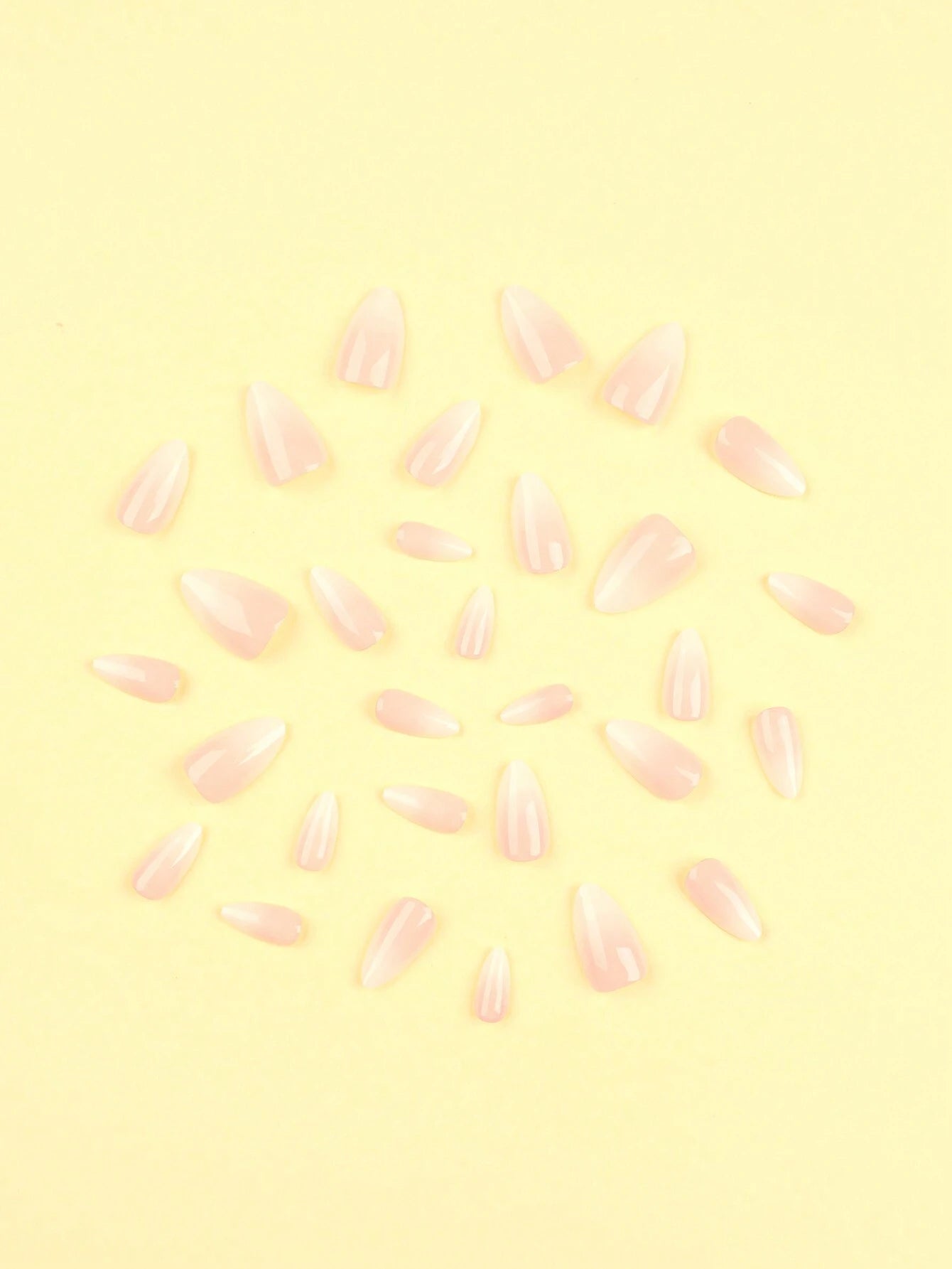 Shein 30Pcs French Short Almond Shape Nails