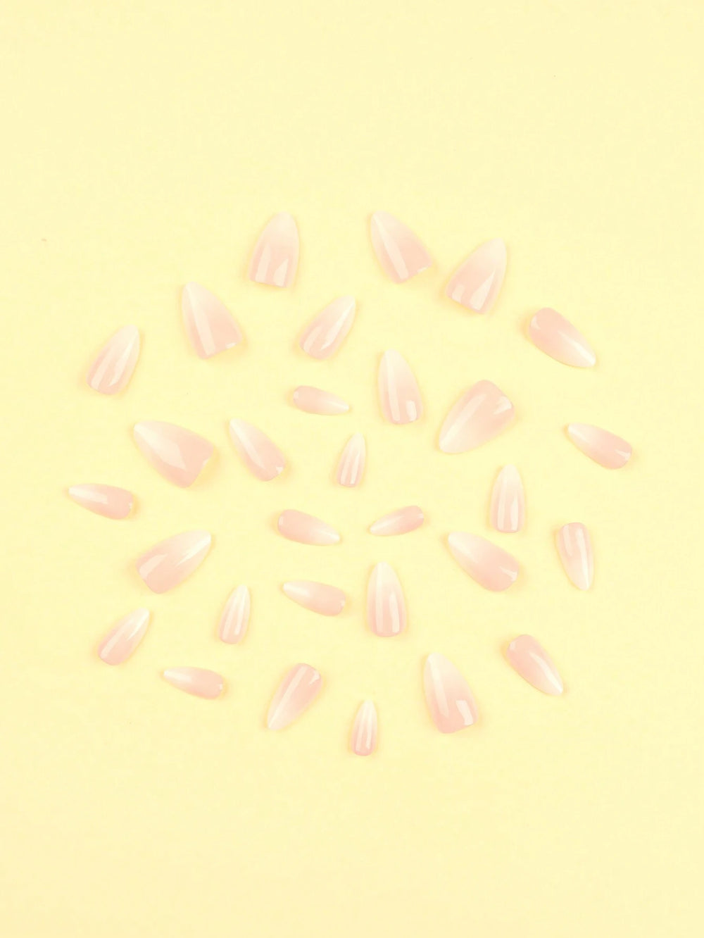 Shein 30Pcs French Short Almond Shape Nails