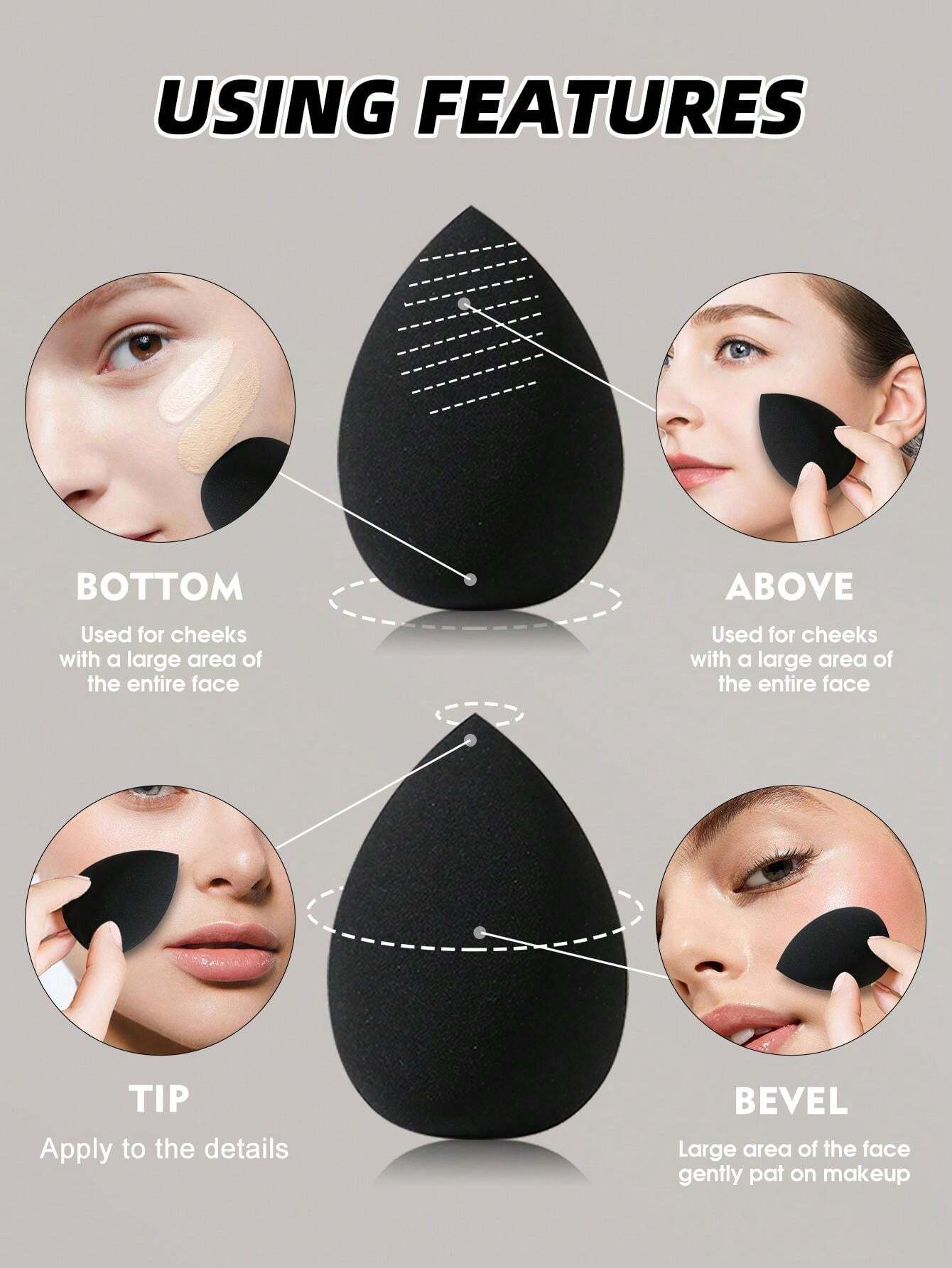 Shein 20pcs Makeup Brush Set and 1pc Storage Stand+6PCS Makeup Puff+5PCS Makeup Sponge with bag