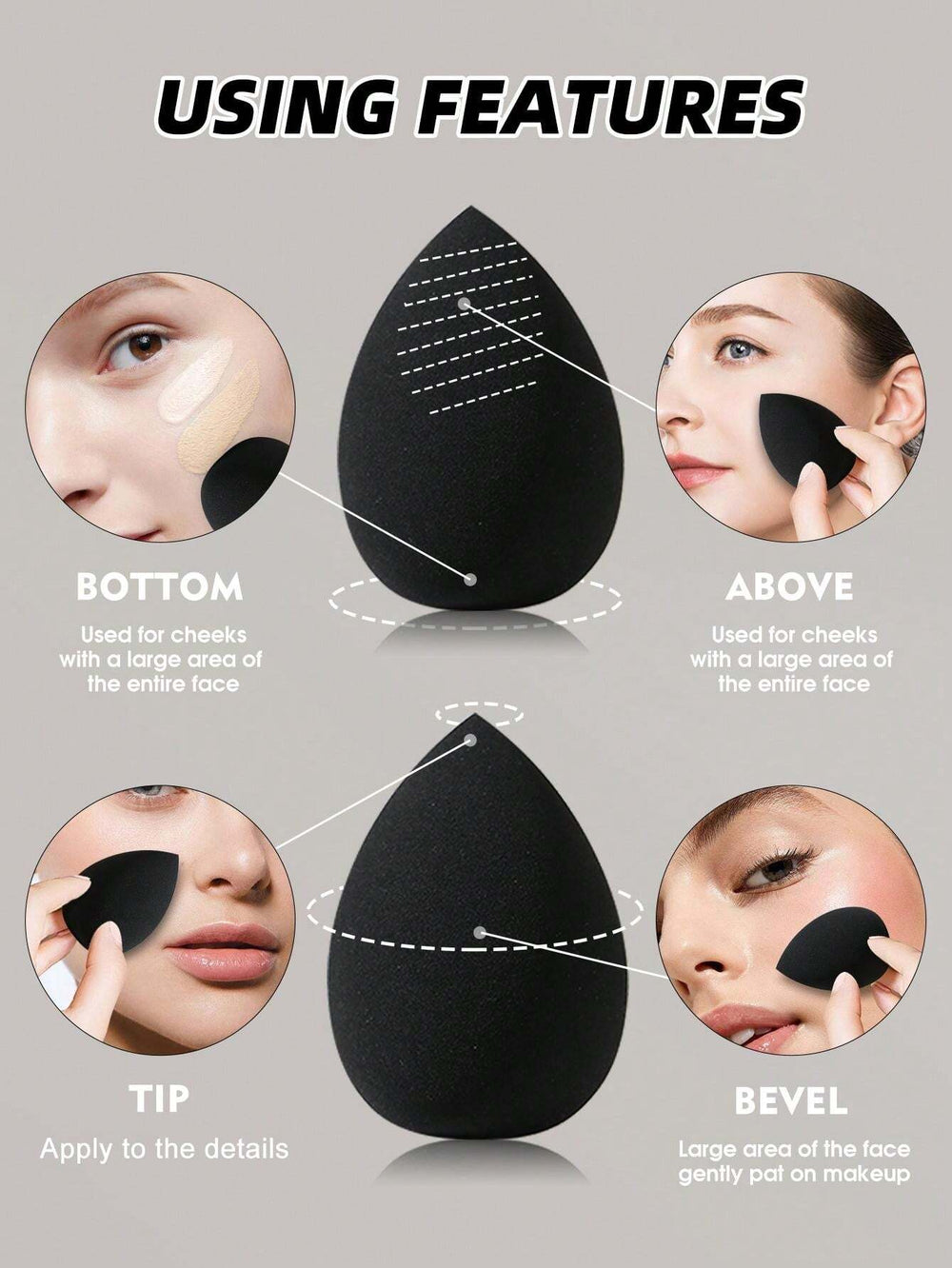 Shein 20pcs Makeup Brush Set and 1pc Storage Stand+6PCS Makeup Puff+5PCS Makeup Sponge with bag