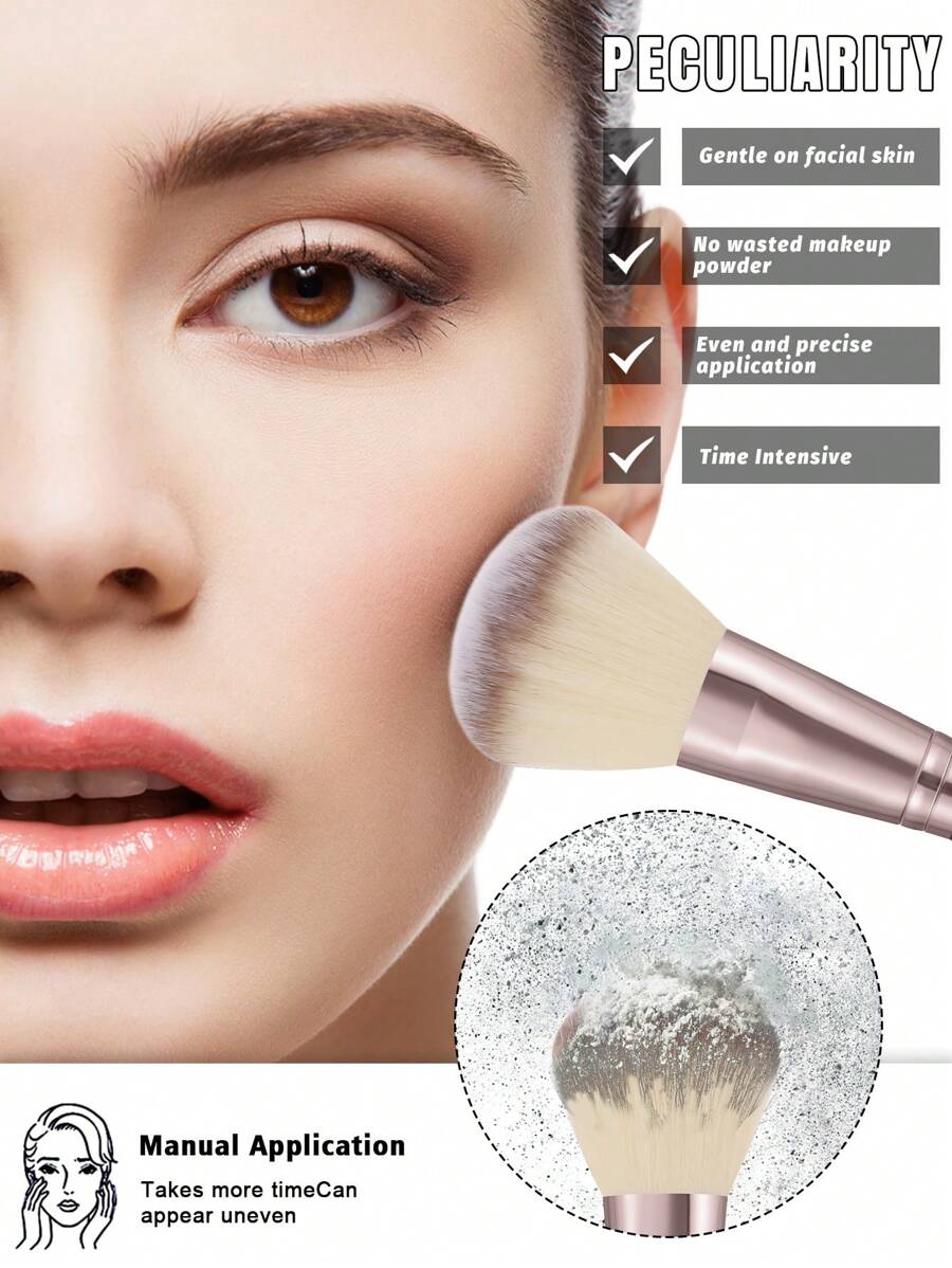 SheIn Maange Professional Makeup Brush Set 20 Pieces - Beige