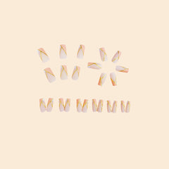 Shein Pink Striped Nail Art Nails 24 Pieces