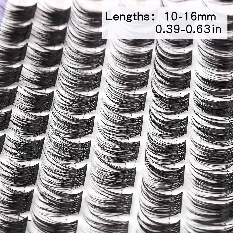 Shein Eyelash Extension Kit 240pcs Mixed Individual Cluster With Glue+Tweezers
