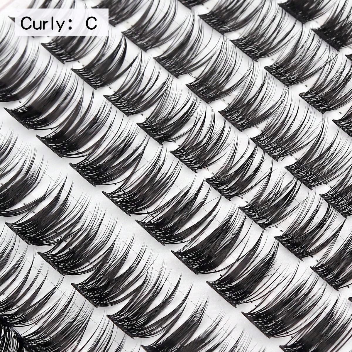 Shein Eyelash Extension Kit 240pcs Mixed Individual Cluster With Glue+Tweezers