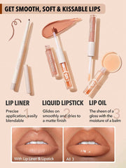 Sheglam Soft 90 s Glam 3 in 1 Lip Liner And Lip Duo Pouty Nude