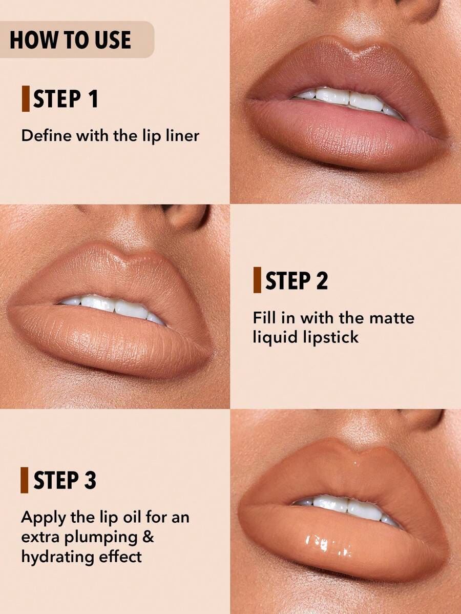 Sheglam Soft 90 s Glam 3 in 1 Lip Liner And Lip Duo Pouty Nude