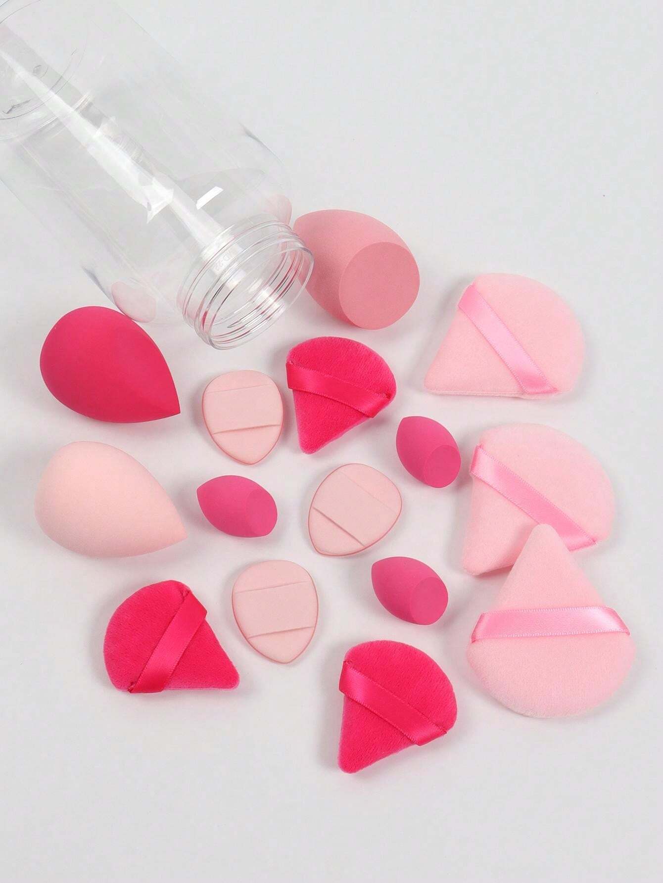 Shein 15Pcs Makeup Sponge Set with Storage Container