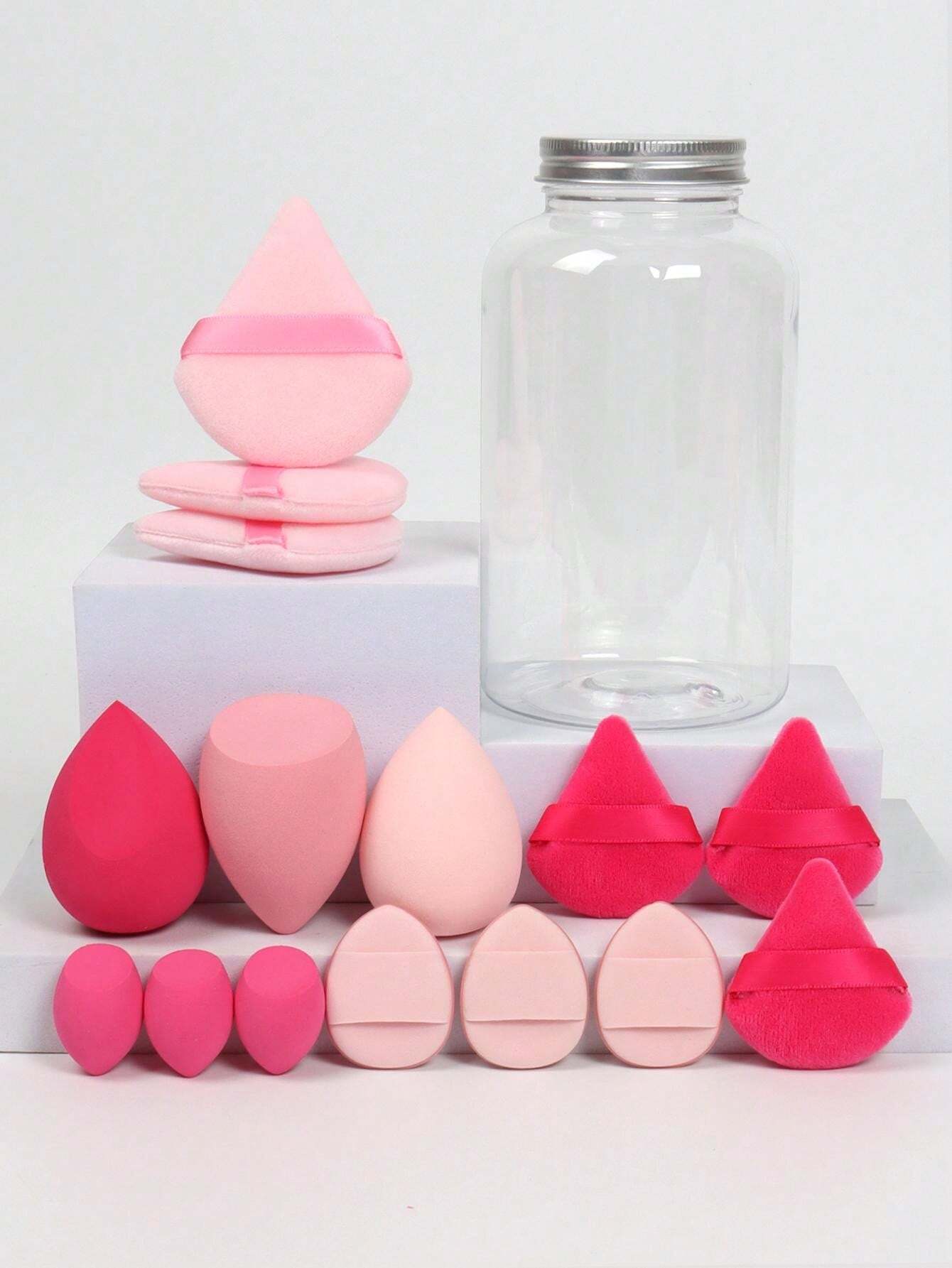 Shein 15Pcs Makeup Sponge Set with Storage Container