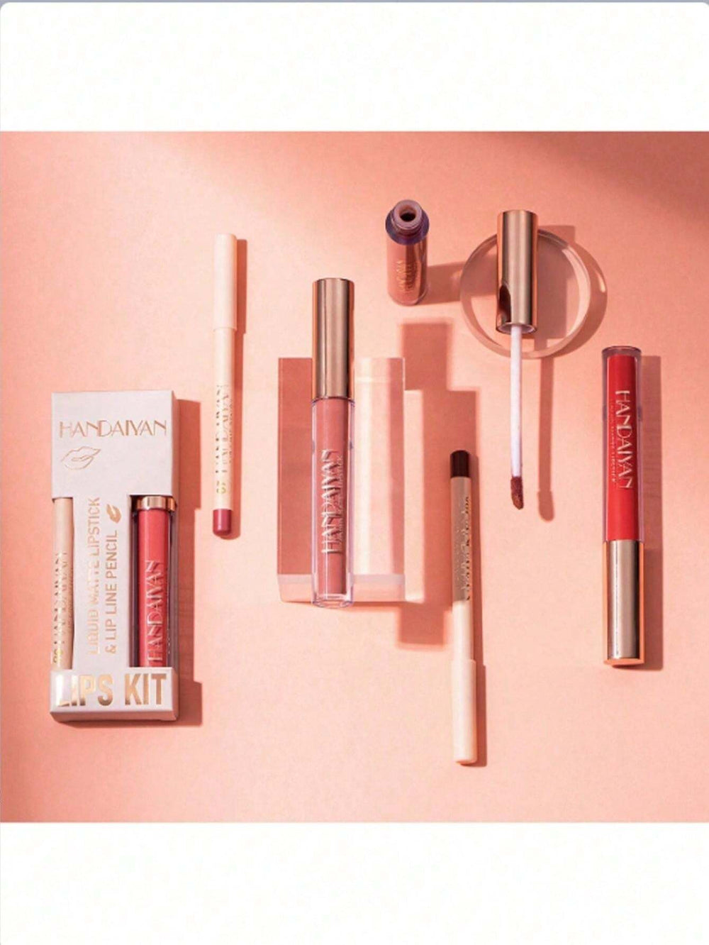 HANDAIYAN Lip Liner And Lip Gloss Combination Set