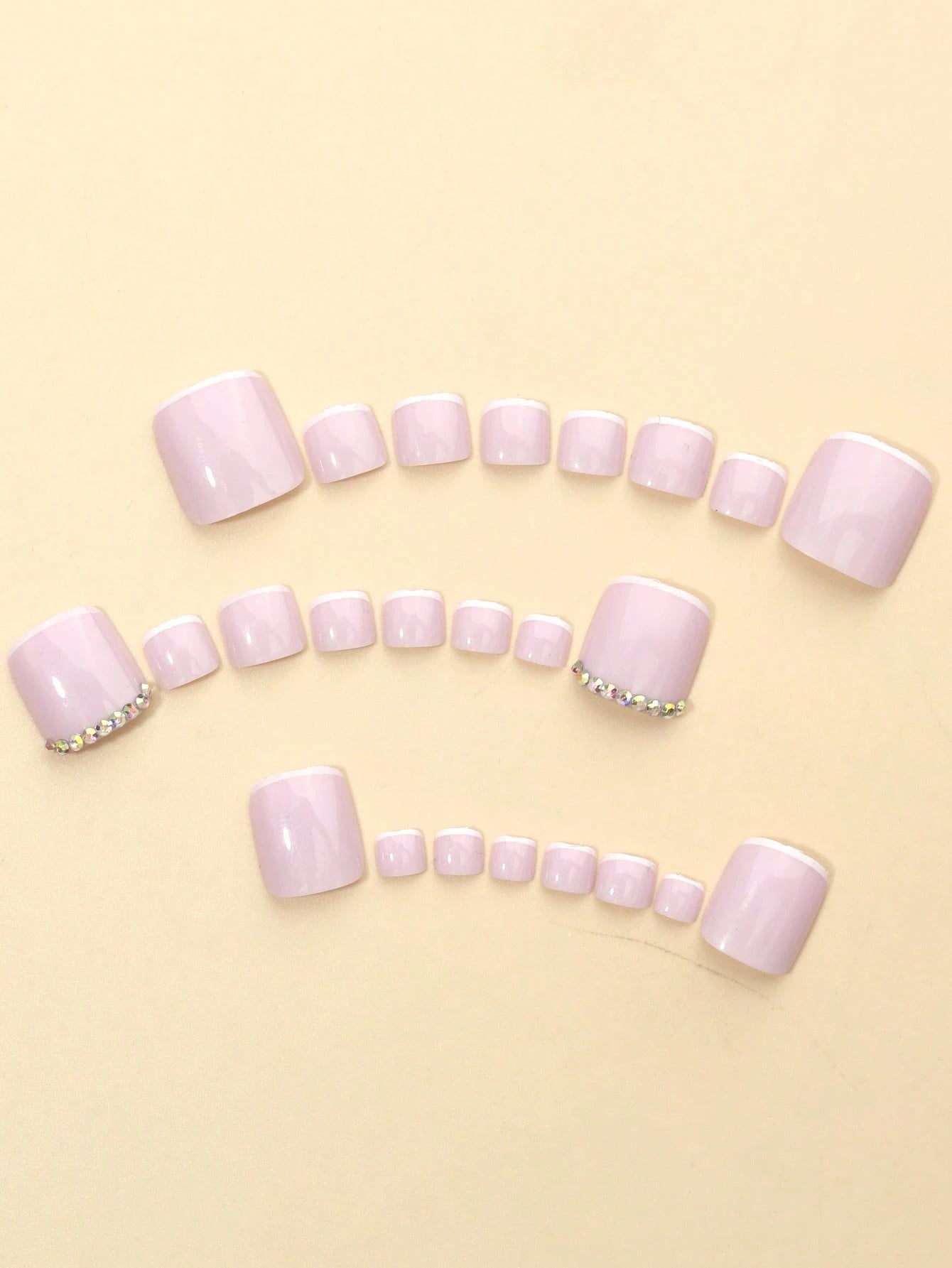 Shein 24pcs Foot Press False French Nail