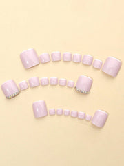 Shein 24pcs Foot Press False French Nail