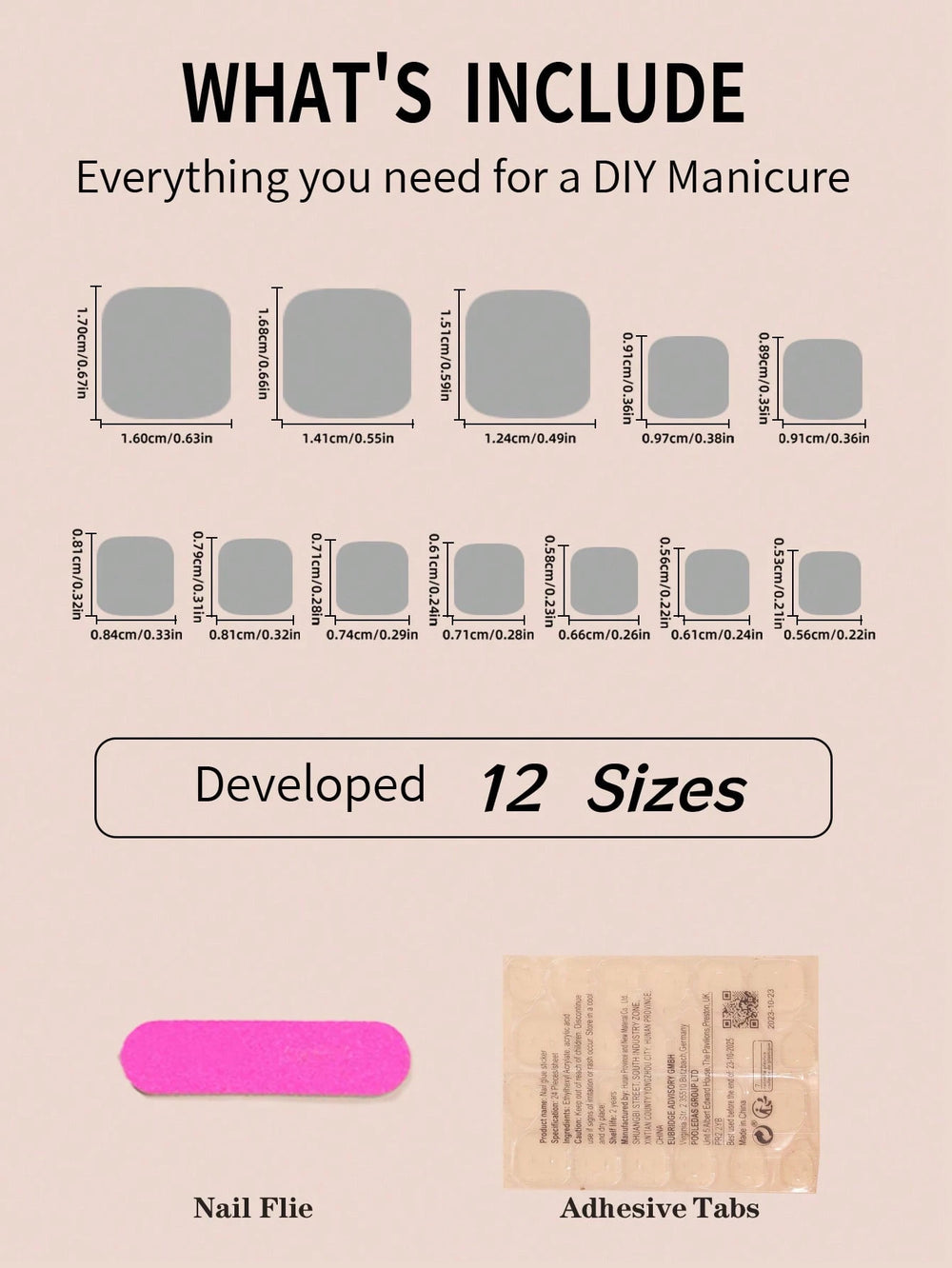 Shein 24pcs Foot Press False French Nail