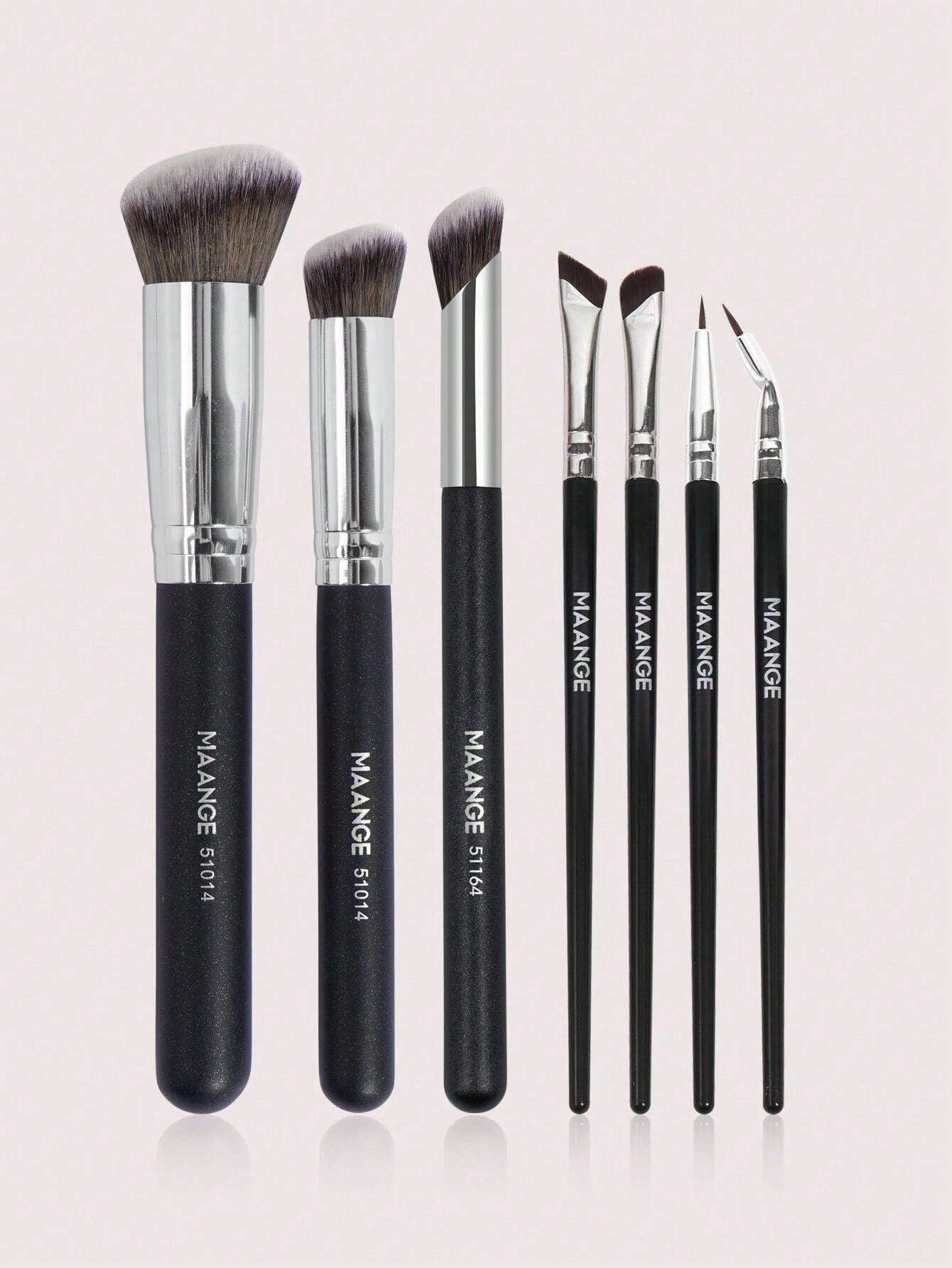 Maange Makeup Brush 7Pcs Black