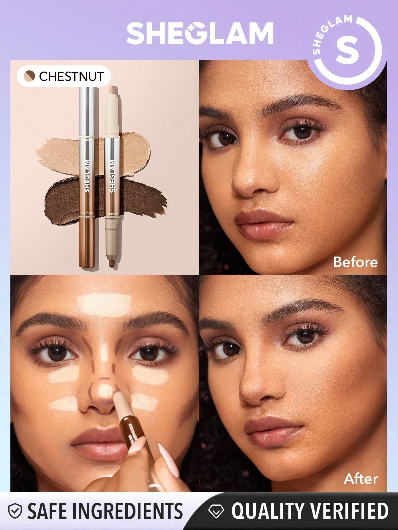 SHEGLAM Fine Line 2-In-1 Nose Contour and Highlight Pen