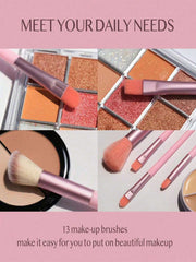 Shein Makeup Brush Set Pink 13pcs +sponge