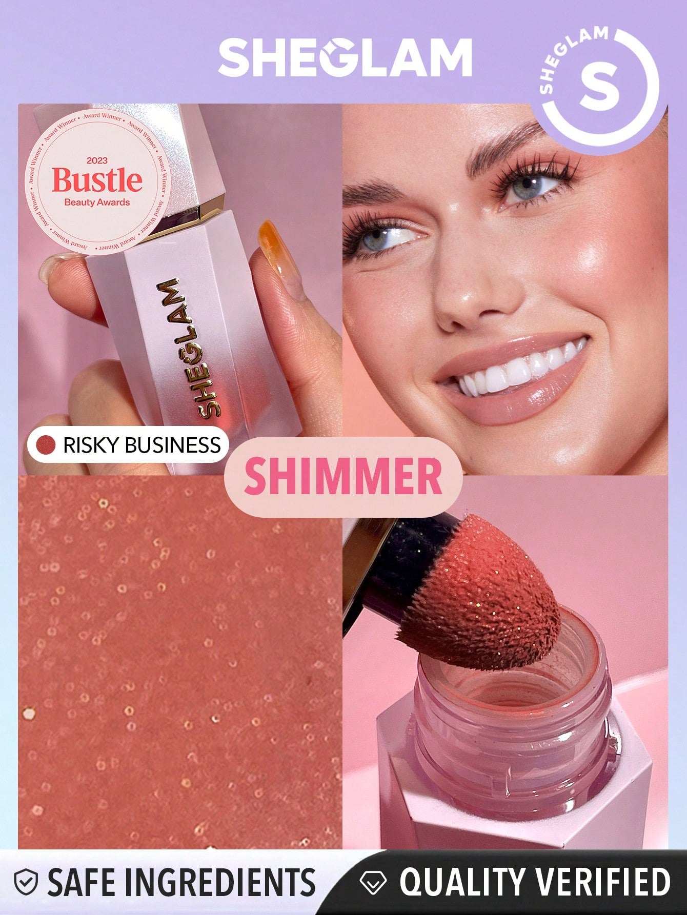 Sheglam Color Bloom Dayglow Liquid Blush Shimmer